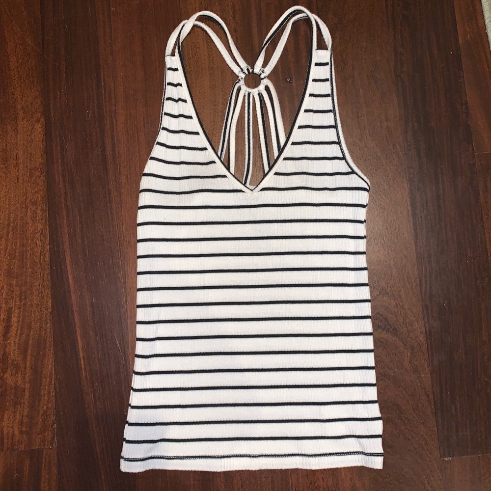 Black and white stripped American Eagle tank top